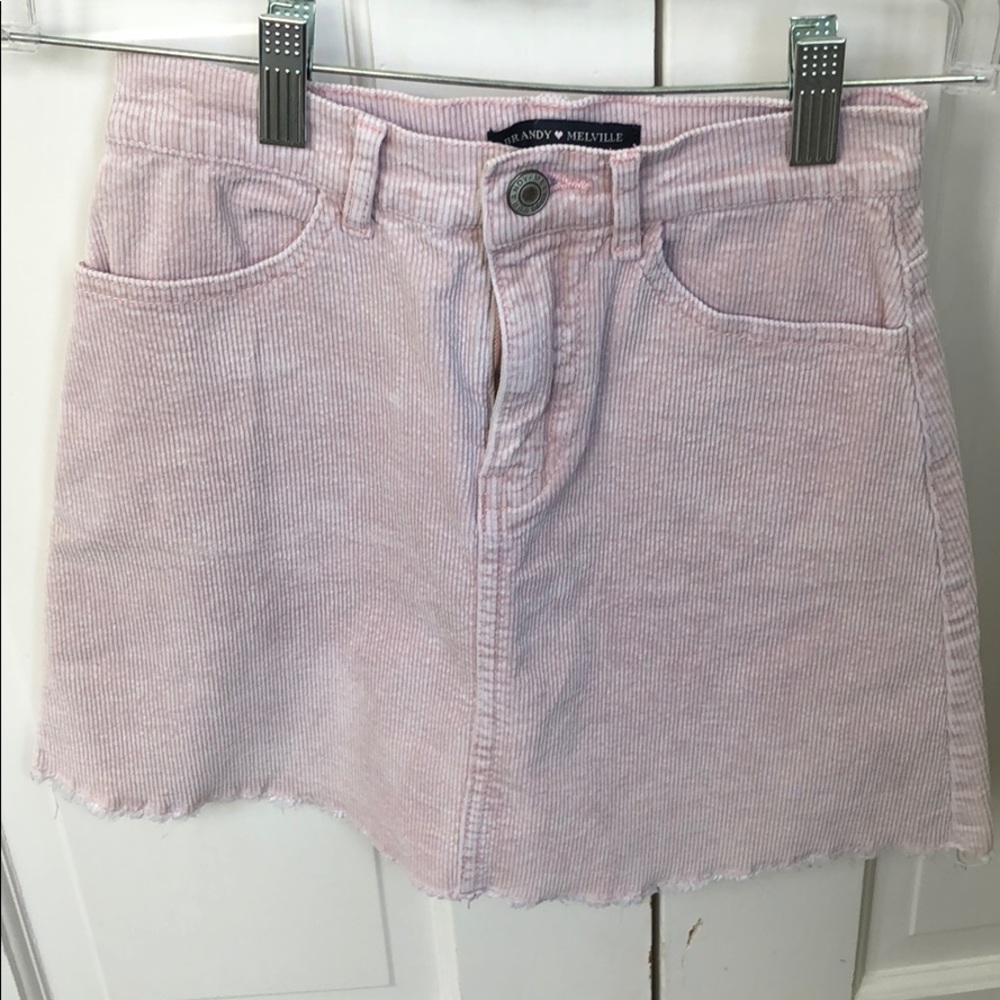 Brandy Melville pink cordouroy skirt size small